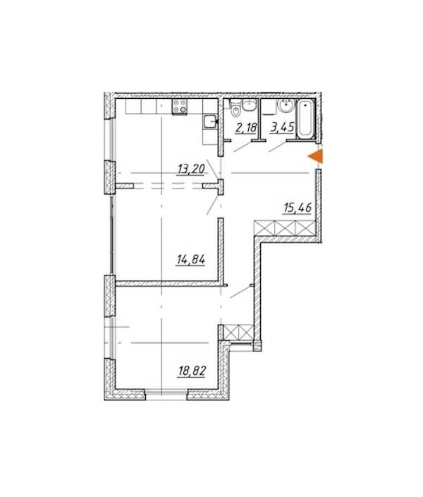 Двухкомнатная квартира в Красная стрела: площадь 68.9 м2 , этаж: 1 – купить в Санкт-Петербурге